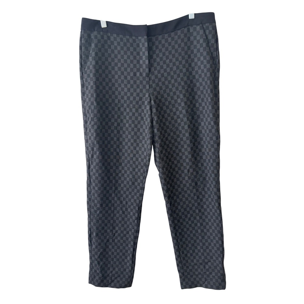 Halogen Pants 12 Black Checkered Quinn Fit Career Dress Work Office Trousers